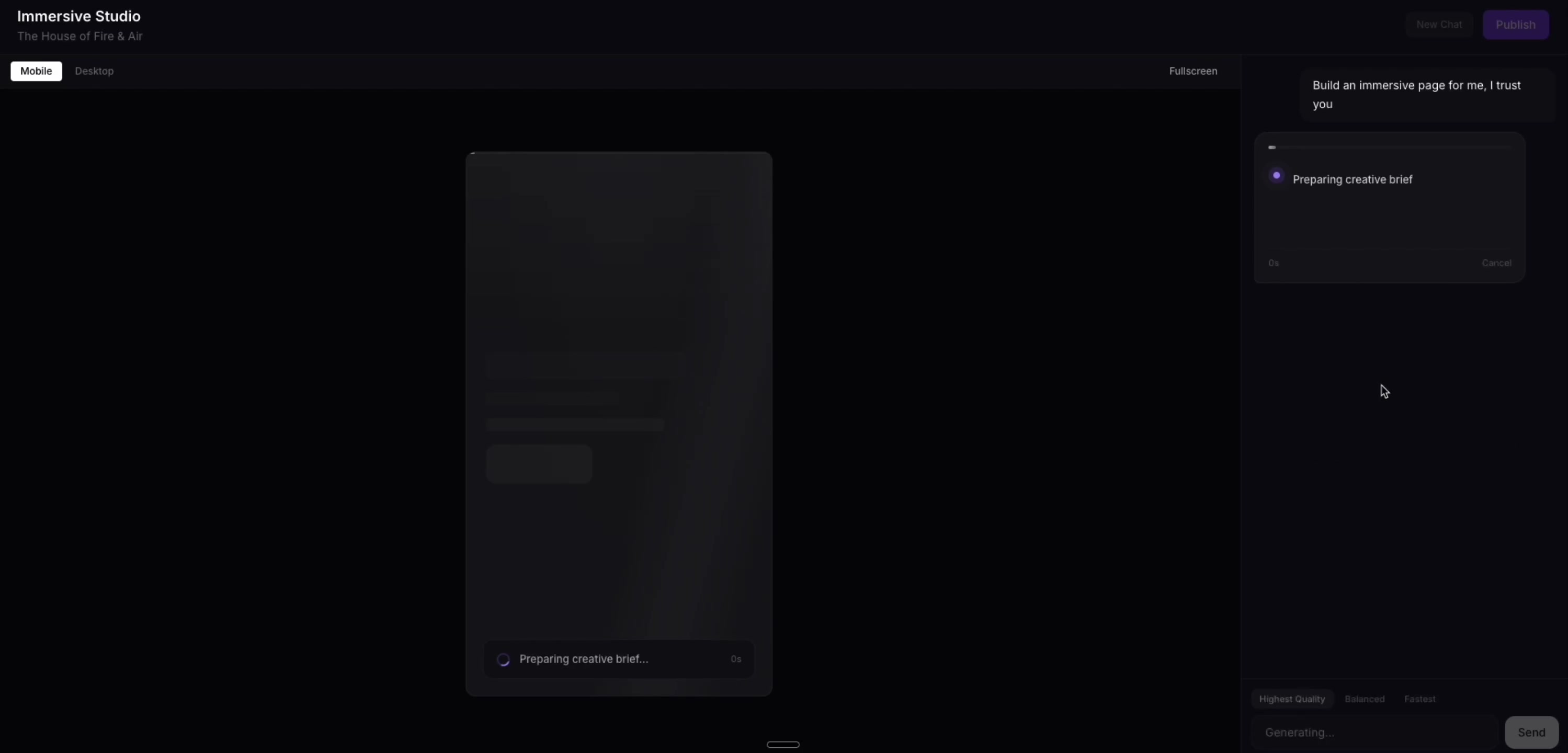 Talking to AI and watching a fully designed, interactive event page assemble itself.